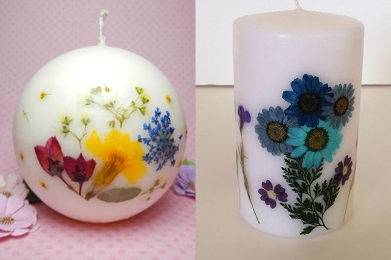 Květinové svíčky - DIY ozdobné svíčky
