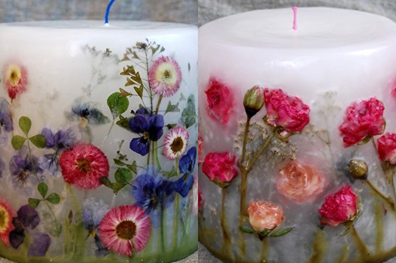 Κεριά λουλουδιών - διακοσμητικά κεριά DIY