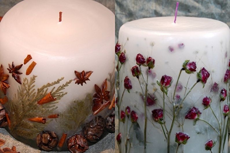 Candele floreali - candele decorative fai-da-te