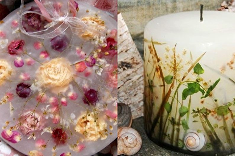 Velas de flores - velas decorativas DIY