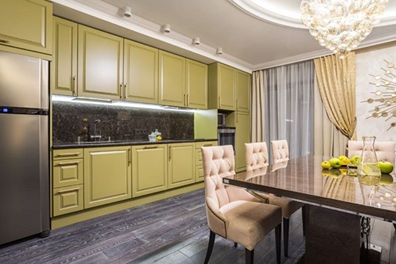 Klasická olivová kuchyně - interiérový design