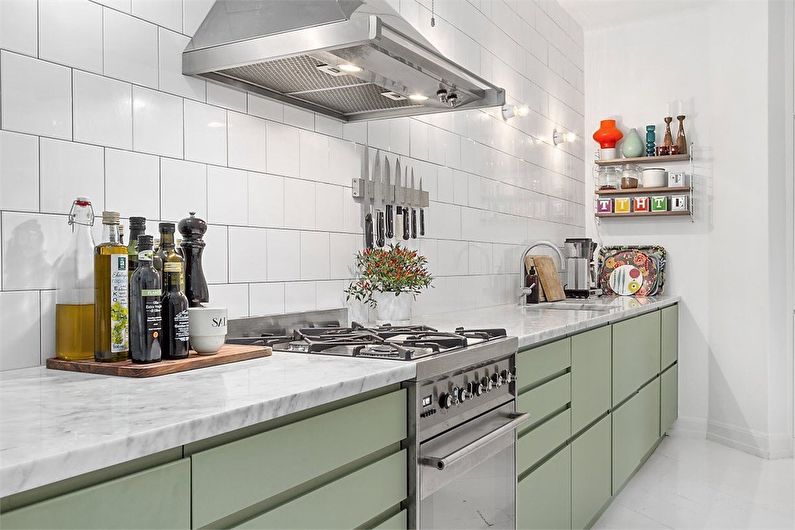 Olivová kuchyně v moderním stylu - interiérový design