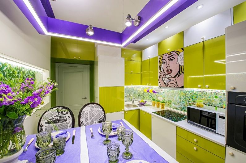 Olive kitchen in a modern style - Interior Design