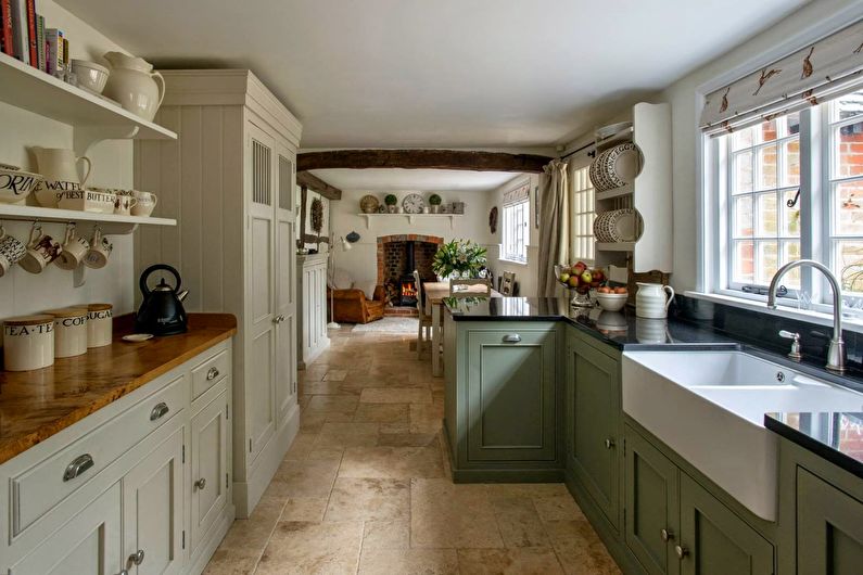 Design interiéru kuchyně v olivových tónech - foto