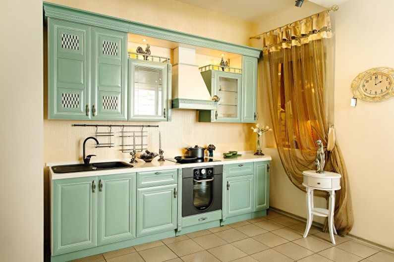 Design interiéru kuchyně v olivových tónech - foto