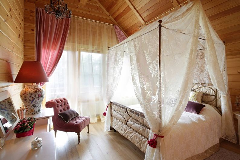 Sypialnia w wiejskim stylu - fotografia wnętrz
