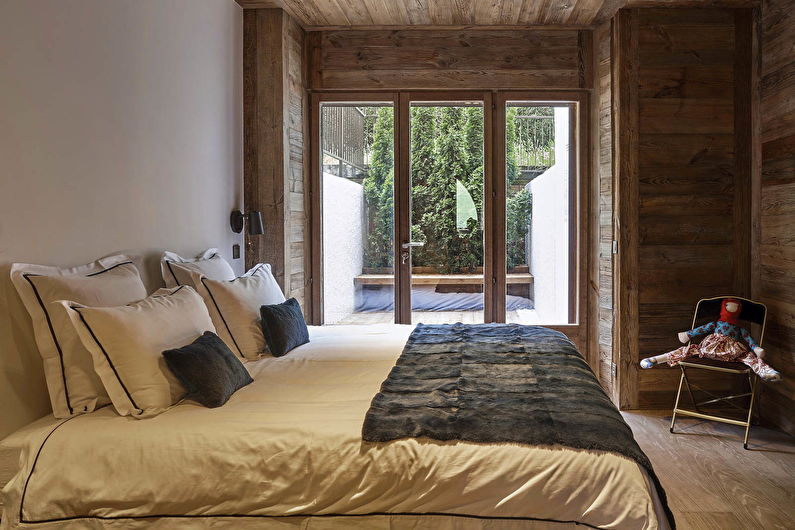 Spavaća soba u stilu zemlje - fotografija dizajna interijera