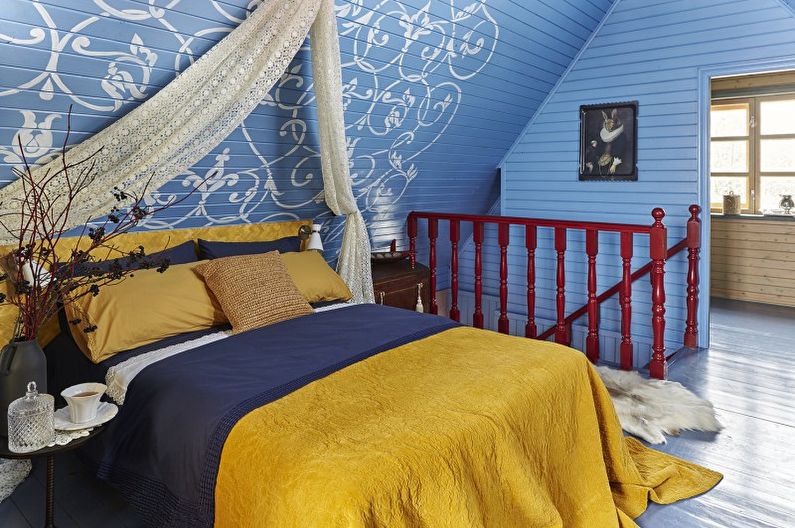 Sypialnia w wiejskim stylu - fotografia wnętrz