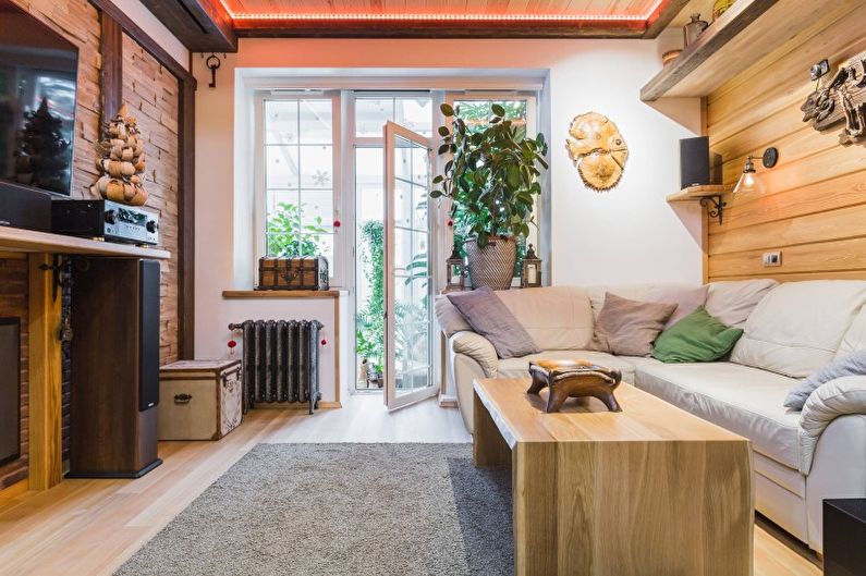 Stue i landlig stil - Foto af interiørdesign