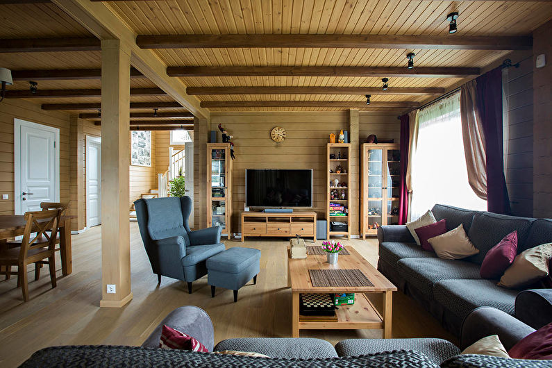 Stue i landlig stil - Foto av interiørdesign