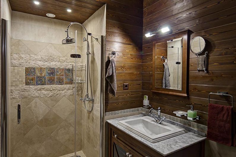 Kupatilo u stilu zemlje - dizajn interijera