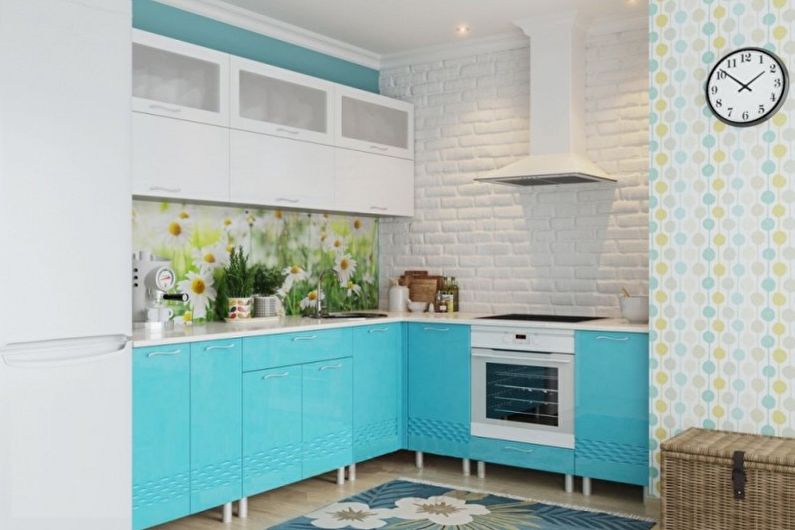 Turkio spalvos virtuvė: 70 nuotraukų ir dizaino idėjų