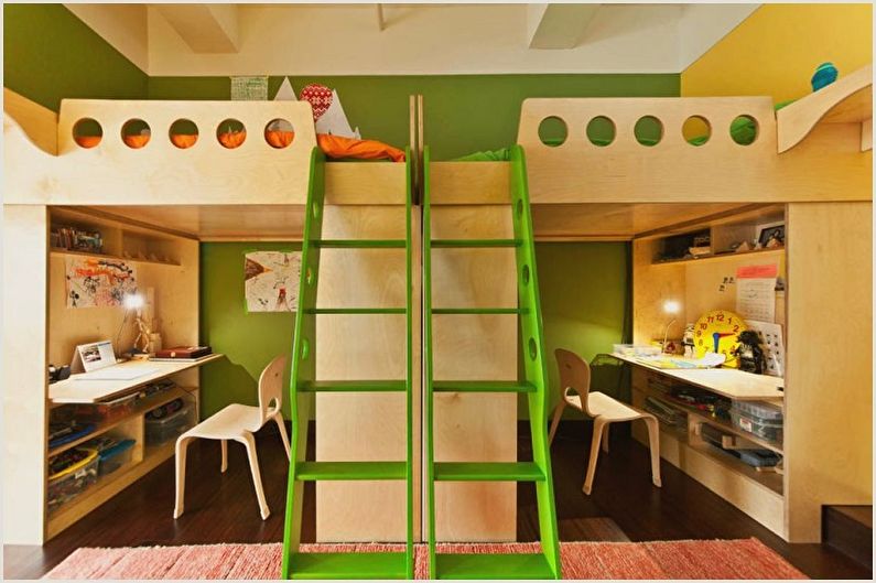 Möbler för en pojke och en flickas barnkammare - Learning Area