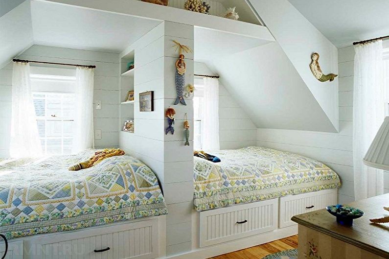 Design de interiores de um quarto infantil para menino e menina - foto