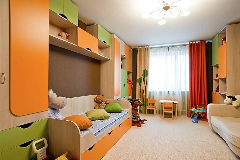 Innenarchitektur eines Kinderzimmers für einen Jungen und ein Mädchen - Foto
