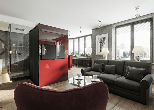 „Cu vedere la Moscova”: apartament în stil mansardă