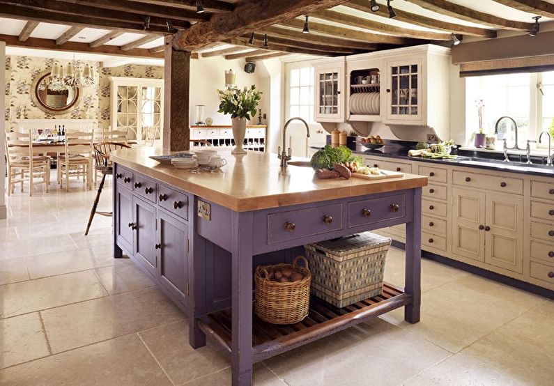 Design de interiores de cozinha em estilo country - foto