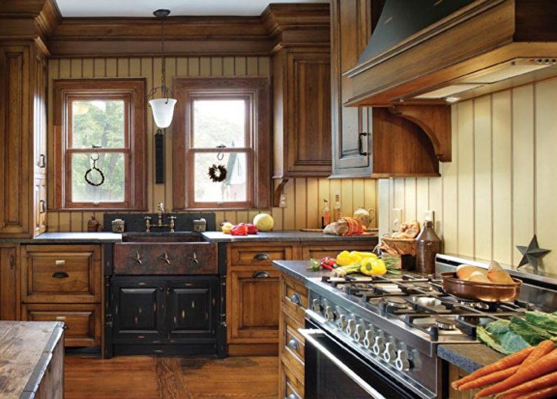 Design d'intérieur de cuisine dans un style campagnard - photo