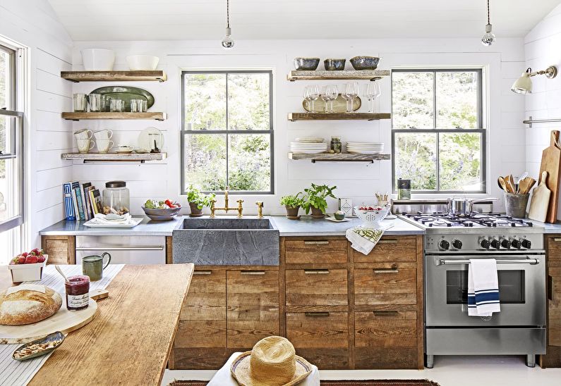 Design de interiores de cozinha em estilo country - foto