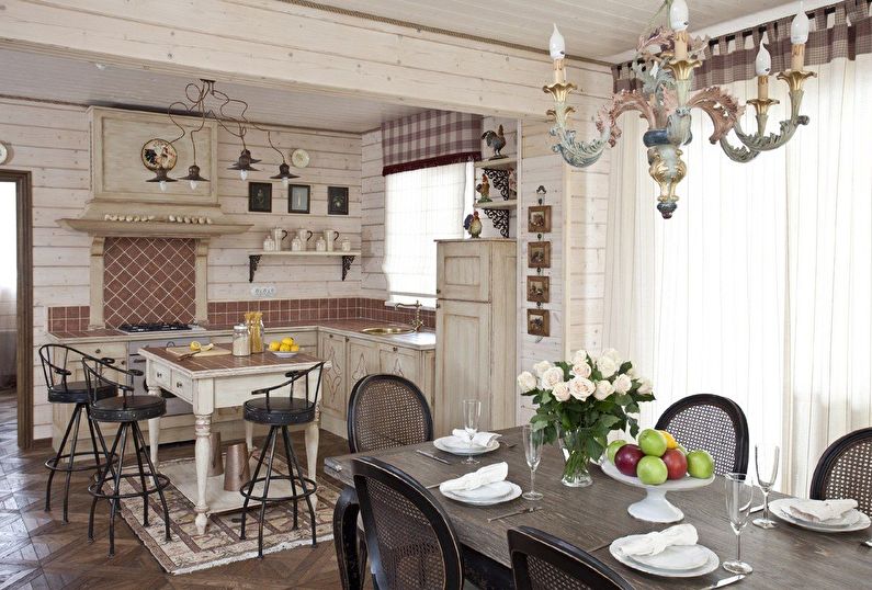 Design d'intérieur de cuisine dans un style campagnard - photo