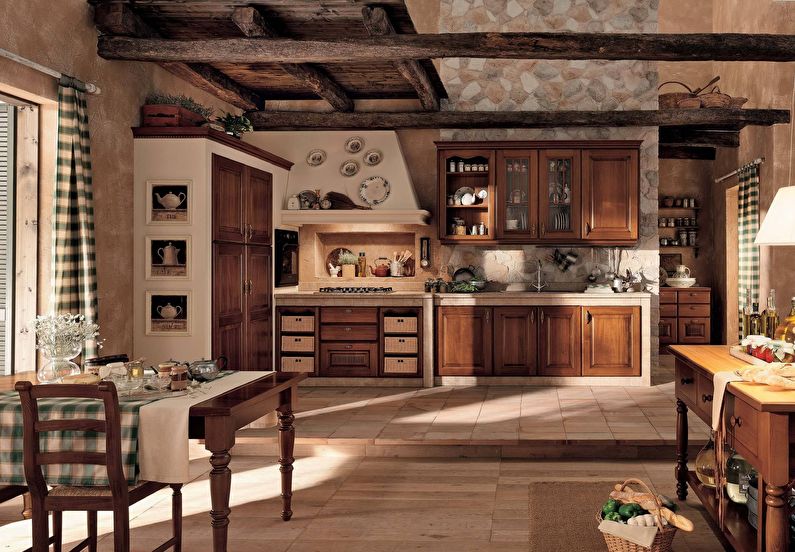 Interior design della cucina in stile country - foto