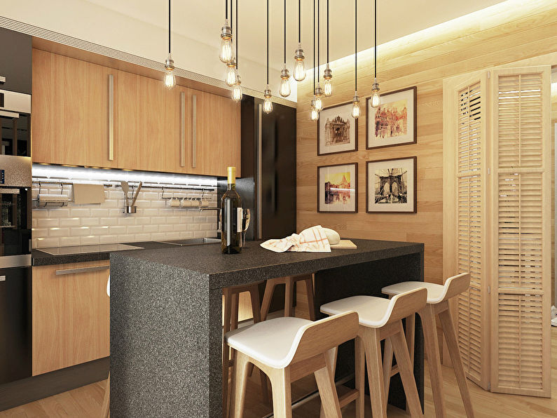Wood & Stone: One-Room Apartment Design - photo 6