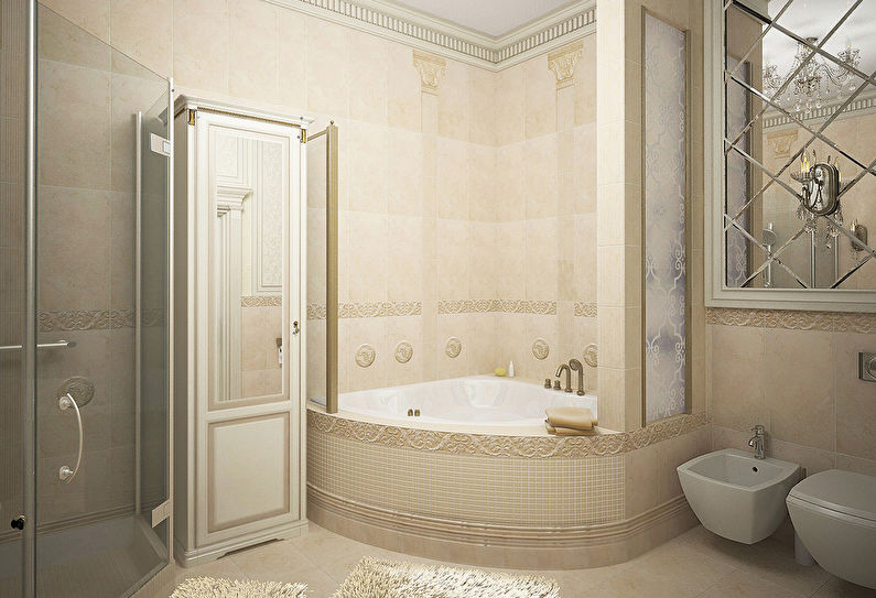 Klasikinio stiliaus vonios kambarys, 11 m2 - 1 nuotrauka