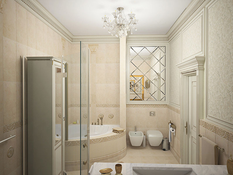 Vannas istaba klasiskā stilā, 11 m2 - 2. foto