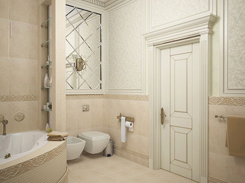 Klasikinio stiliaus vonios kambarys, 11 m2 - 3 nuotrauka