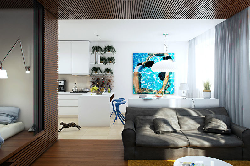 Subiectul mării: proiect de apartament mic, 60 m2 - foto 1