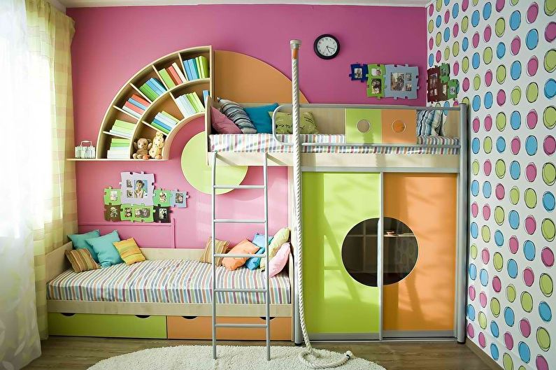 Våningssäng - Nursery Design för olika barn