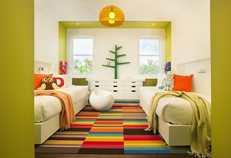 Interior design di una cameretta per bambini eterosessuali