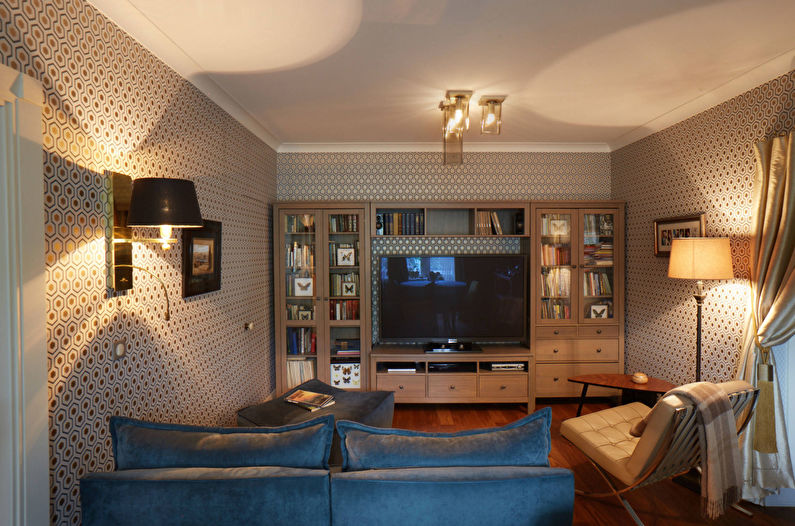 Pareizais apgaismojums - dzīvojamās istabas dizains Hruščovā