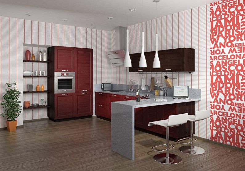 Virtuves dizains mūsdienīgā stilā - foto