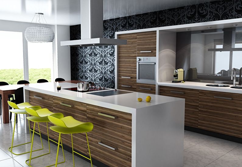 Design af køkken i moderne stil - foto