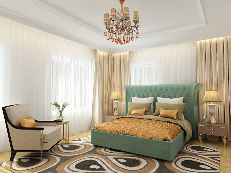 Design dormitor în stil neoclasic