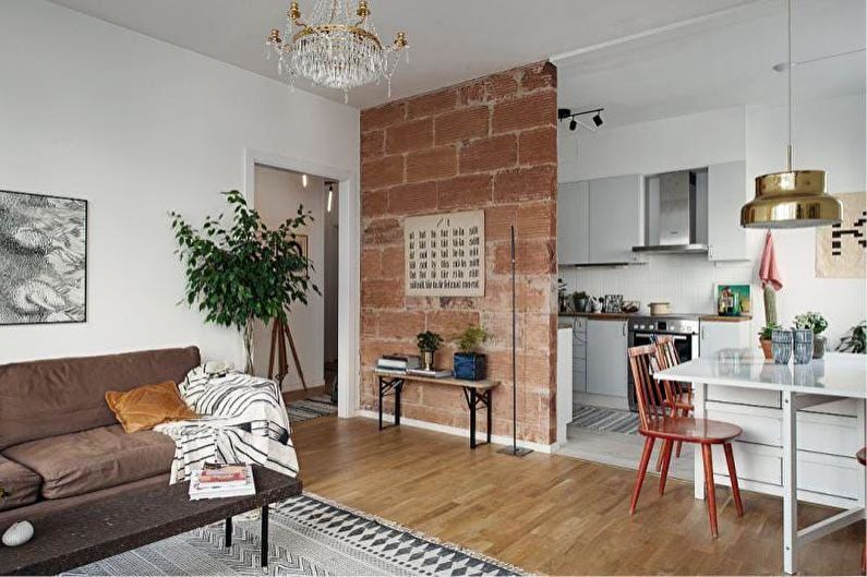 Jednopokojový bytový design 30 m² - Interiérový styl