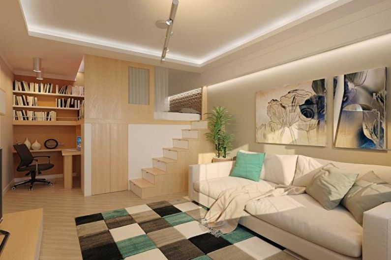 Design interiéru jednopokojového bytu 30 m2. - Foto