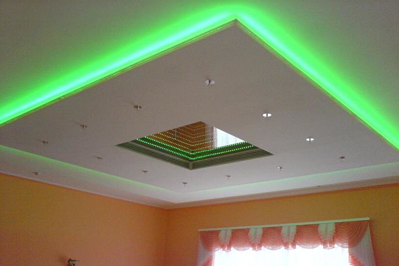 Sadrokartónové stropy v detskej izbe - Osvetlenie a osvetlenie