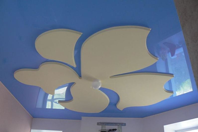 Sádrokartonový stropní design v dětském pokoji - foto