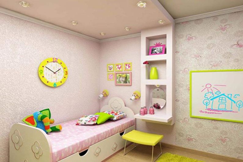 Projekt sufitu płyt kartonowo-gipsowych w pokoju dziecinnym - zdjęcie