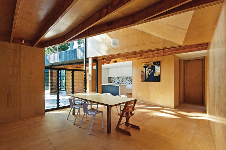 Soggiorno design in una casa di campagna - Finitura a soffitto