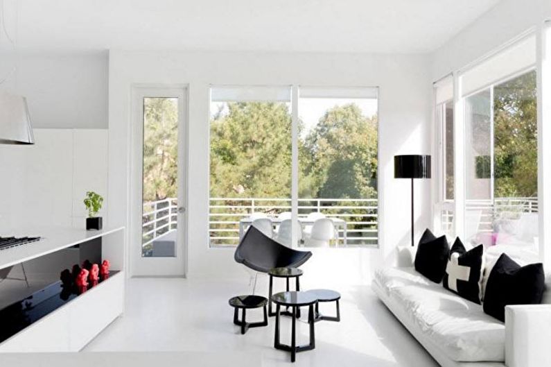 Diseño interior de una sala de estar en una casa de campo - foto