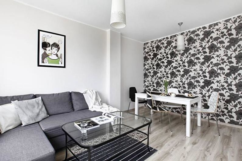 Kombinace tapety v obývacím pokoji - Accent Wall