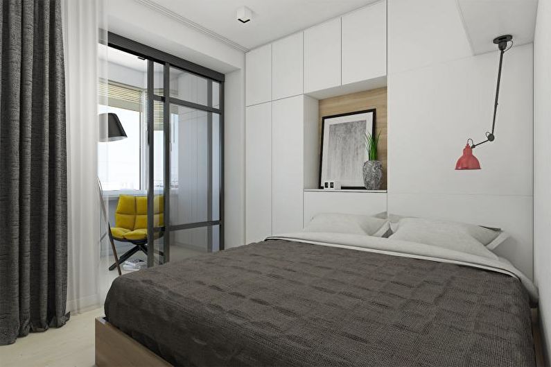 غرفة نوم - تصميم شقة من ثلاث غرف