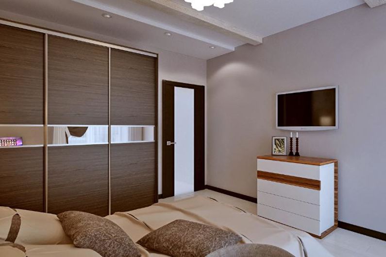 Guļamistaba - trīsistabu dzīvokļa dizains
