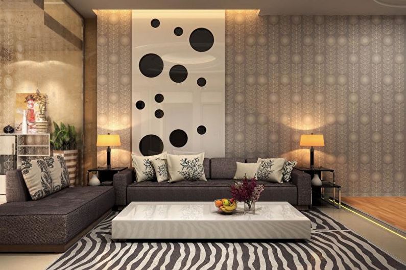 Papel tapiz para la sala de estar: cómo elegir el papel tapiz en el apartamento