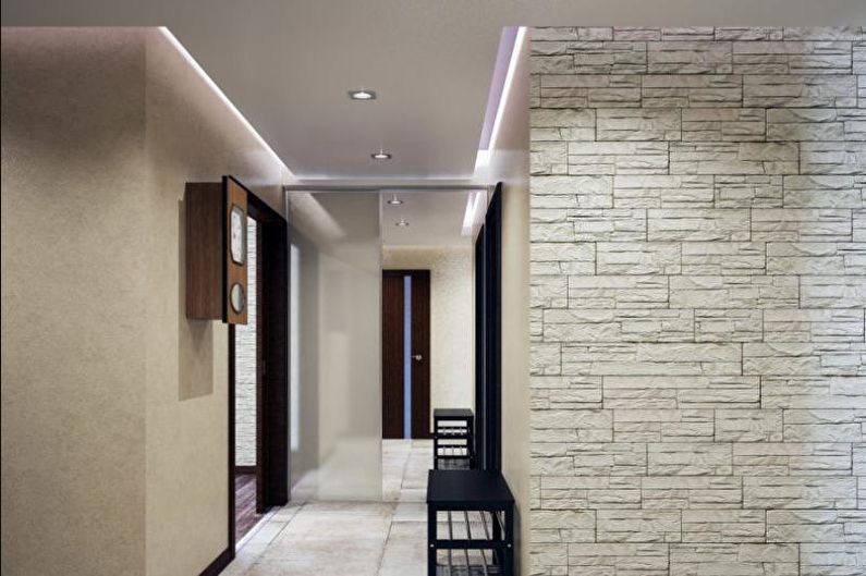 Dekorativ sten i det inre av korridoren - foto