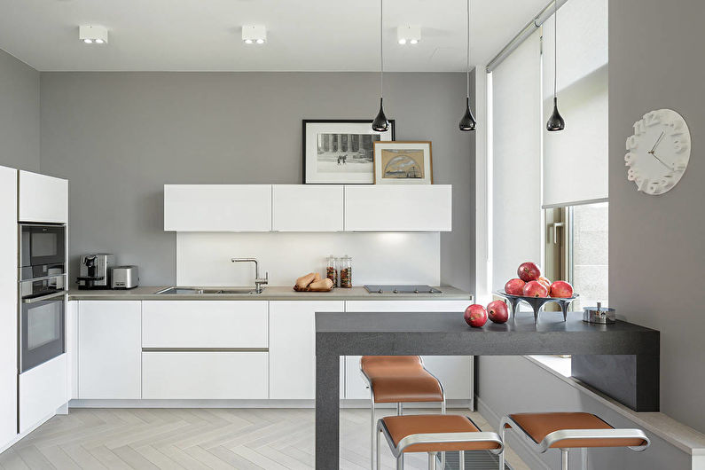 Projektowanie wnętrz kuchni w jasnych kolorach - zdjęcie