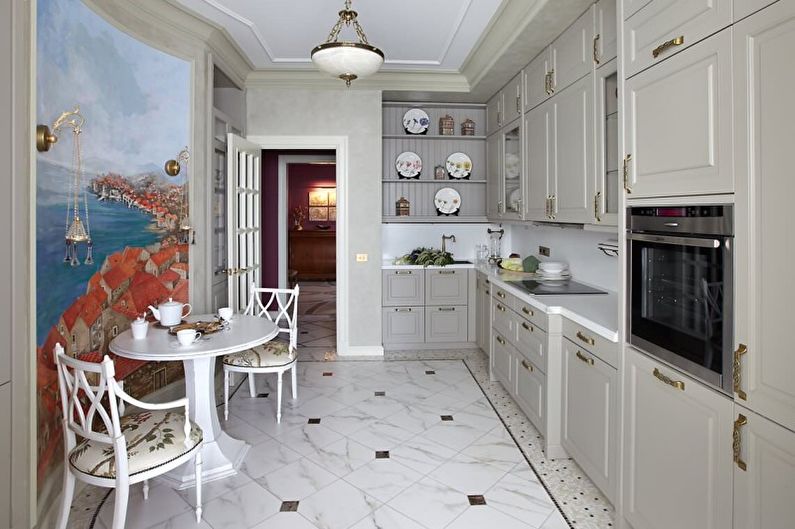 Virtuves interjera dizains košās krāsās - foto